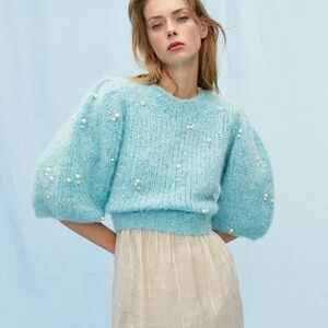 Aritzia Le Fou Wilfred Lindy Pearl Embellished Sweater